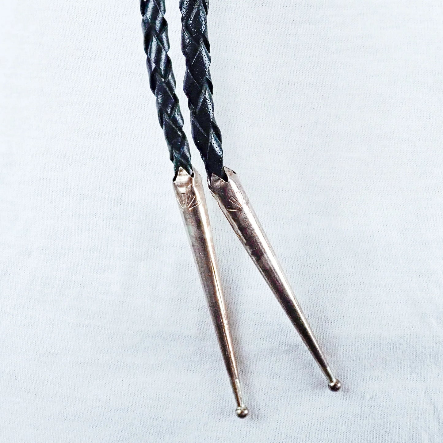 Native American Sleeping Beauty Turquoise Coral & Bear Claws Sterling Silver Sandcast Bear Bolo Tie by E. SAM