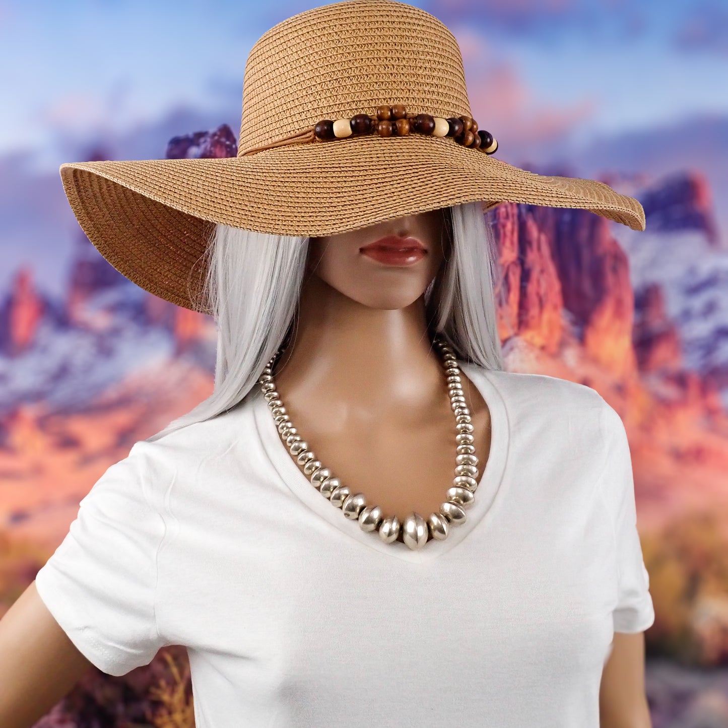 Native American Navajo Smooth Sterling Silver Graduated Navajo Pearls Bead Necklace by L. YAZZIE