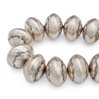 Native American Statement Hand-Stamped Sterling Silver Navajo Pearls Choker 1" Bead Necklace by P. & D. CURLEY