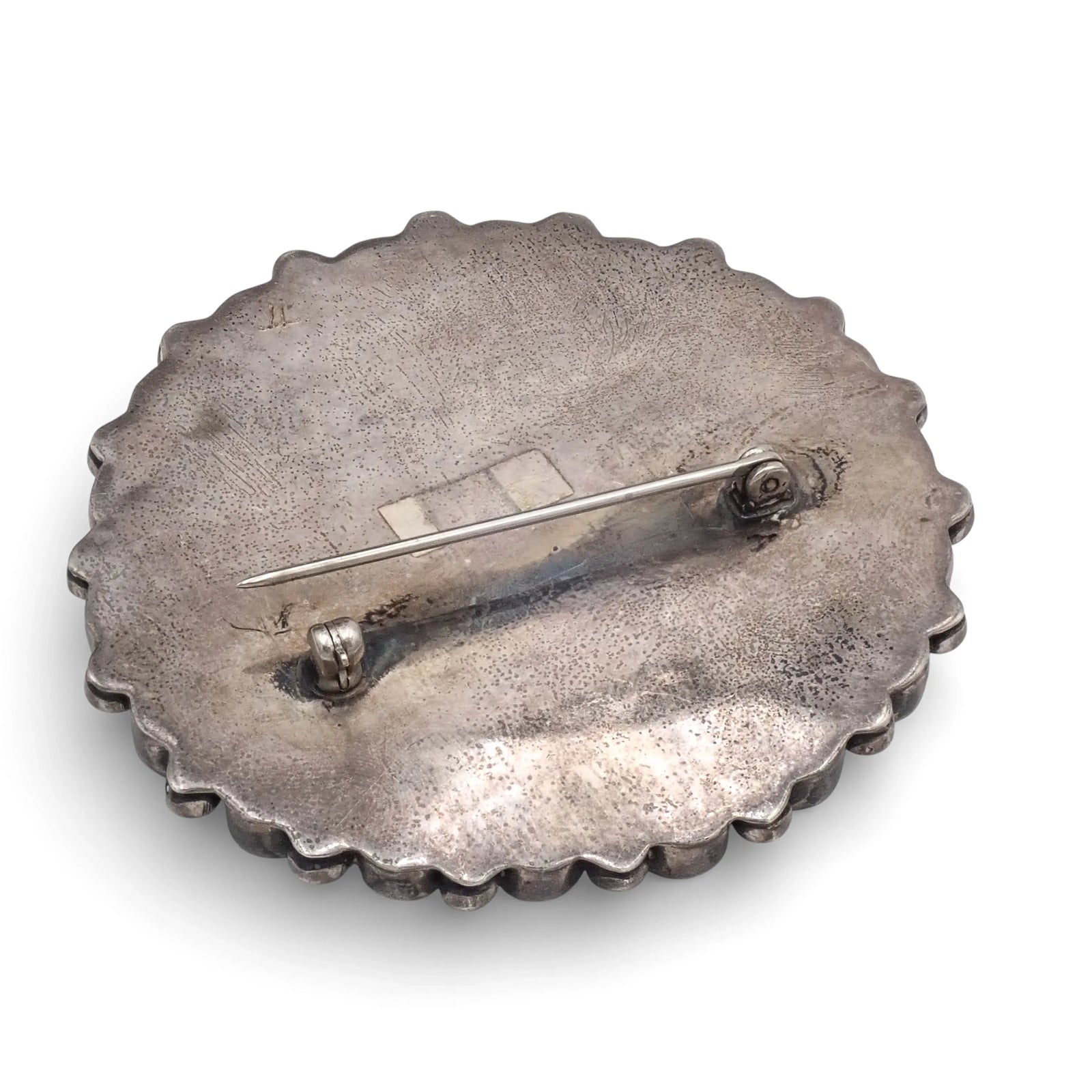 1950s Native American Navajo Persian Turquoise Rosette Cluster Sterling Pin Brooch by TOBE TURPEN