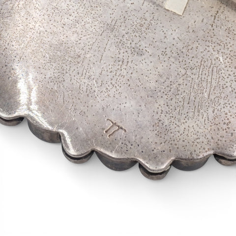 1950s Native American Navajo Persian Turquoise Rosette Cluster Sterling Pin Brooch by TOBE TURPEN