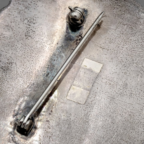 1950s Native American Navajo Persian Turquoise Rosette Cluster Sterling Pin Brooch by TOBE TURPEN