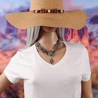 88-Gram Navajo Fox Turquoise Sterling Silver Eight-Stone Station Bead Necklace