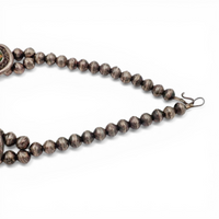 88-Gram Navajo Fox Turquoise Sterling Silver Eight-Stone Station Bead Necklace