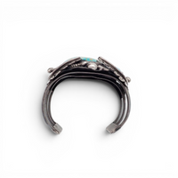 161-Gram Extra-Large Vivid Blue & Golden Matrix Turquoise Sterling Silver Navajo Cuff Bracelet