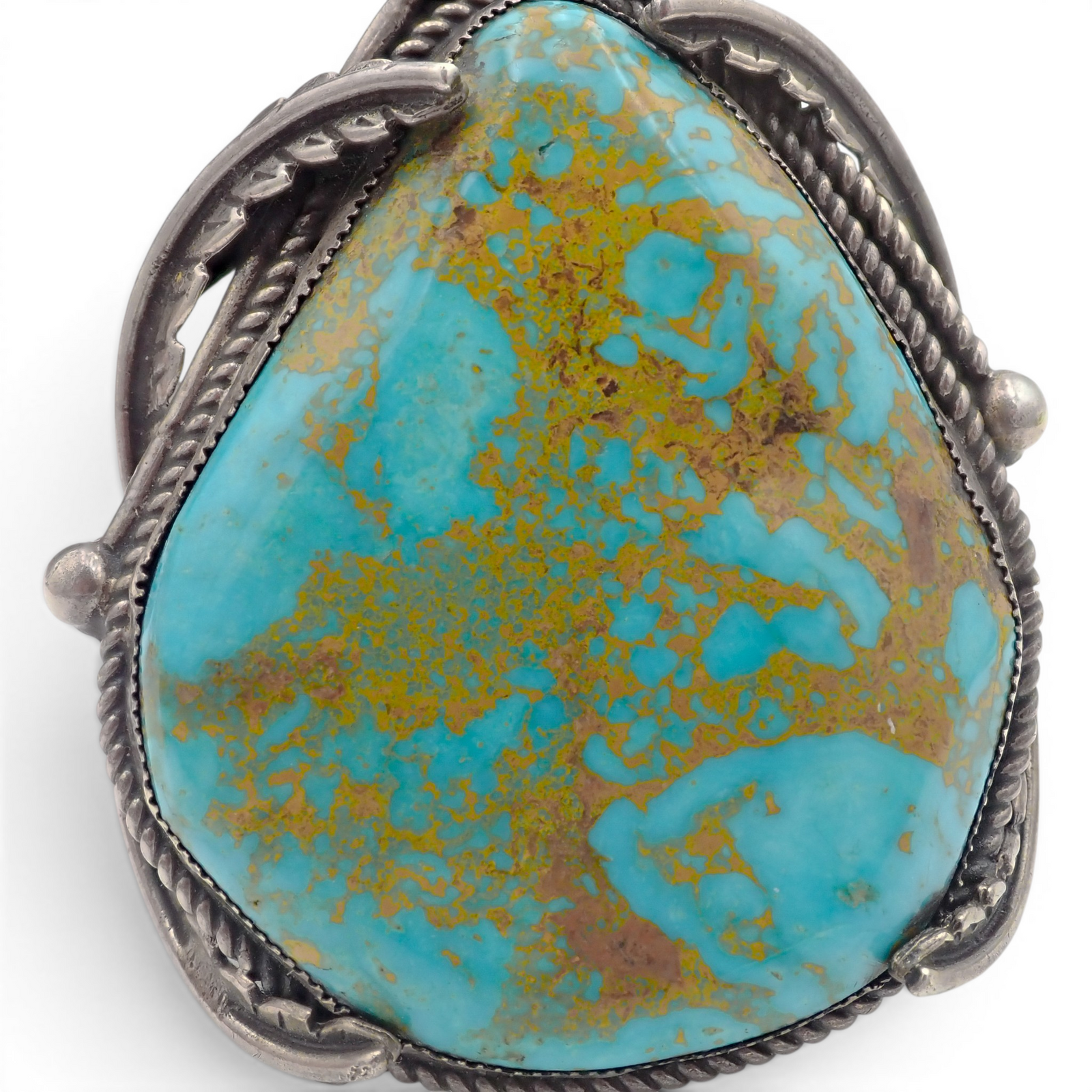 161-Gram Extra-Large Vivid Blue & Golden Matrix Turquoise Sterling Silver Navajo Cuff Bracelet