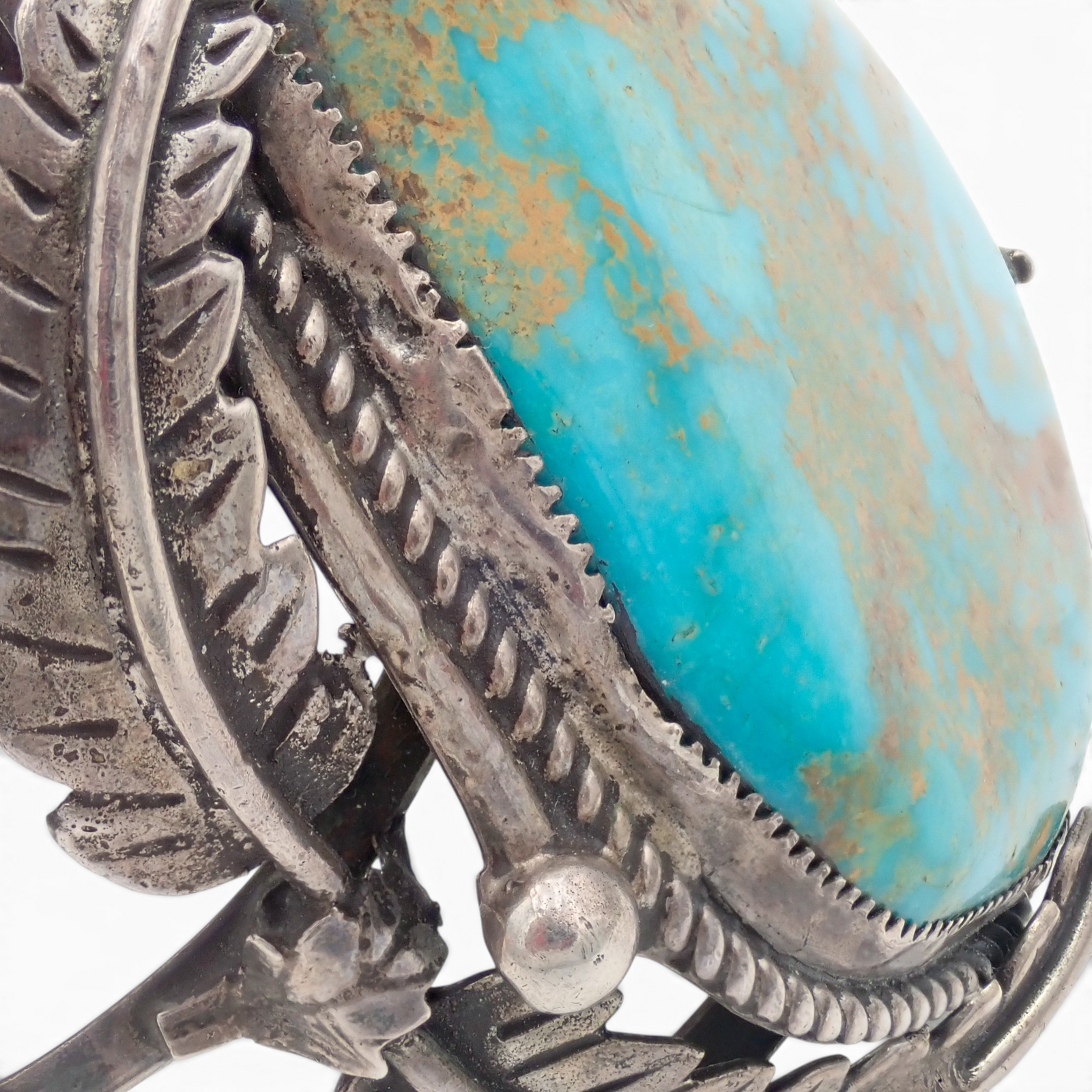 161-Gram Extra-Large Vivid Blue & Golden Matrix Turquoise Sterling Silver Navajo Cuff Bracelet