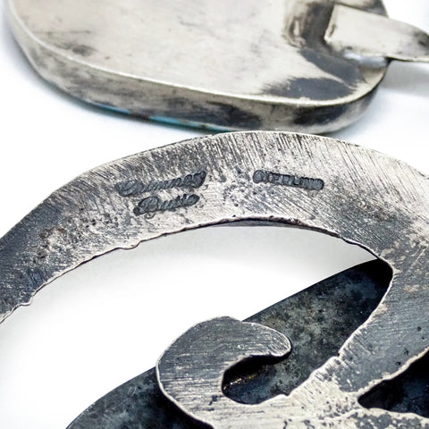 Native American Navajo Number 8 Turquoise Squash Blossom Sterling Silver Necklace by CHIMNEY BUTTE