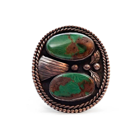 1970's Native American Navajo Turquoise Squash Blossom Sterling Silver Necklace & Bracelet Set by HARRISON