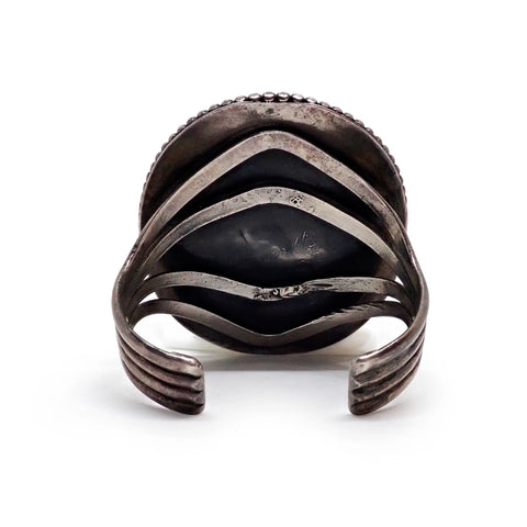 1970's Native American Navajo Turquoise Squash Blossom Sterling Silver Necklace & Bracelet Set by HARRISON