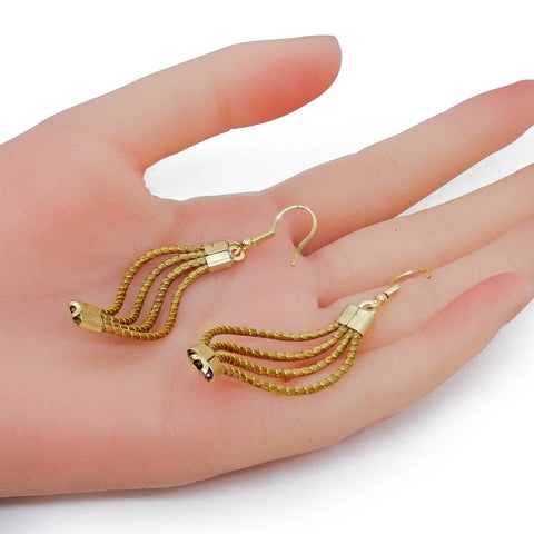 Boho-Chic Golden Grass & Eco-Friendly Turquoise Bead Necklace & Earrings Set