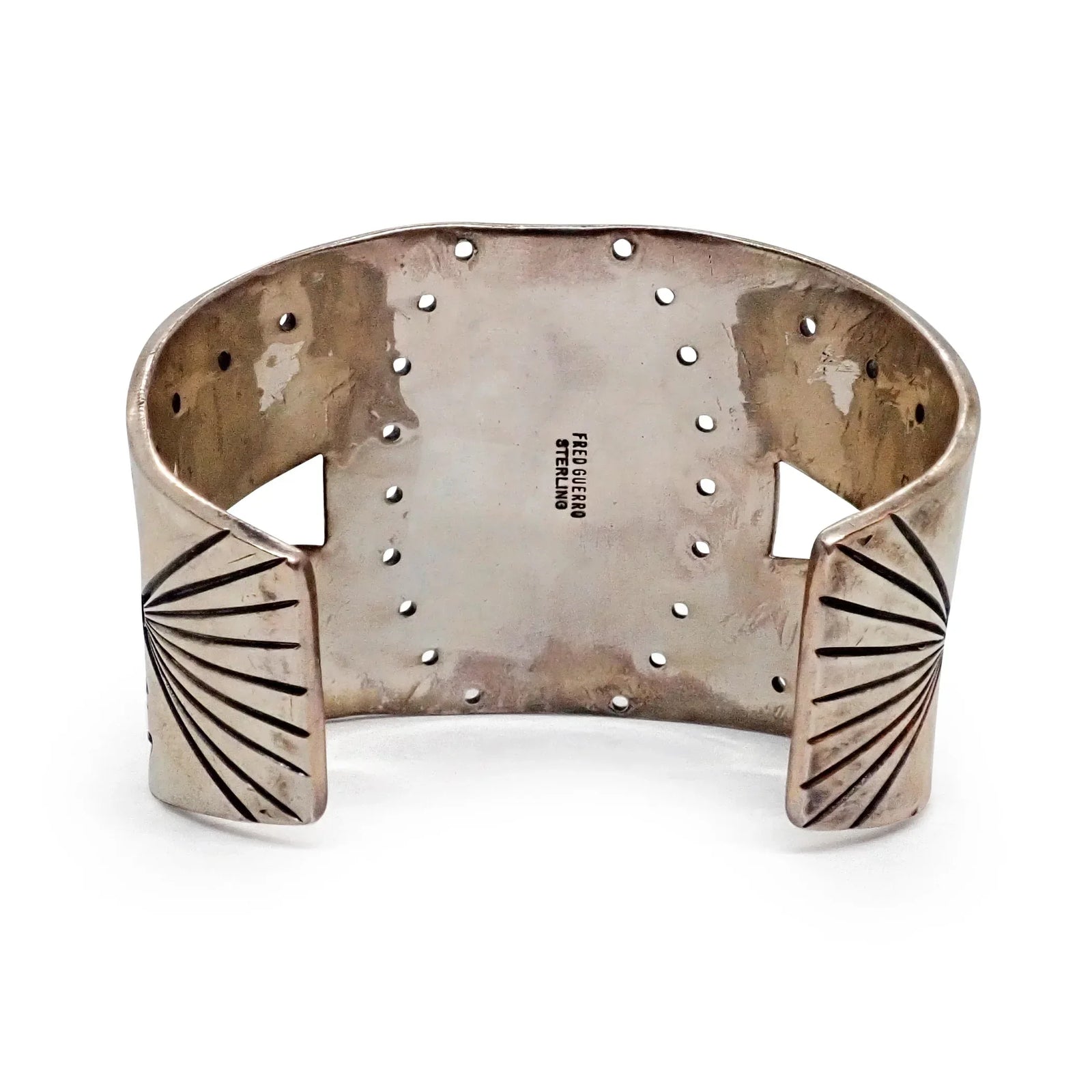 139-Gram Native American Navajo Pilot Mountain Turquoise Sterling Silver Cuff Bracelet by F. GUERRO