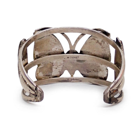 Native American Navajo Multi-Stone Butterfly Inlay Sterling Silver Cuff Bracelet by BAHE