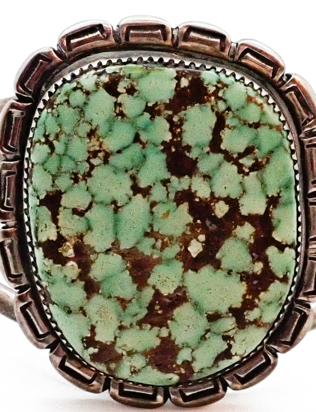 Navajo Spiderweb Indian Mountain Turquoise Sterling Silver Cuff Bracelet by G. DAMON