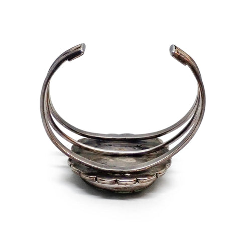 Native American Navajo Carico Lake Turquoise Sterling Silver Cuff Bracelet by DAMON