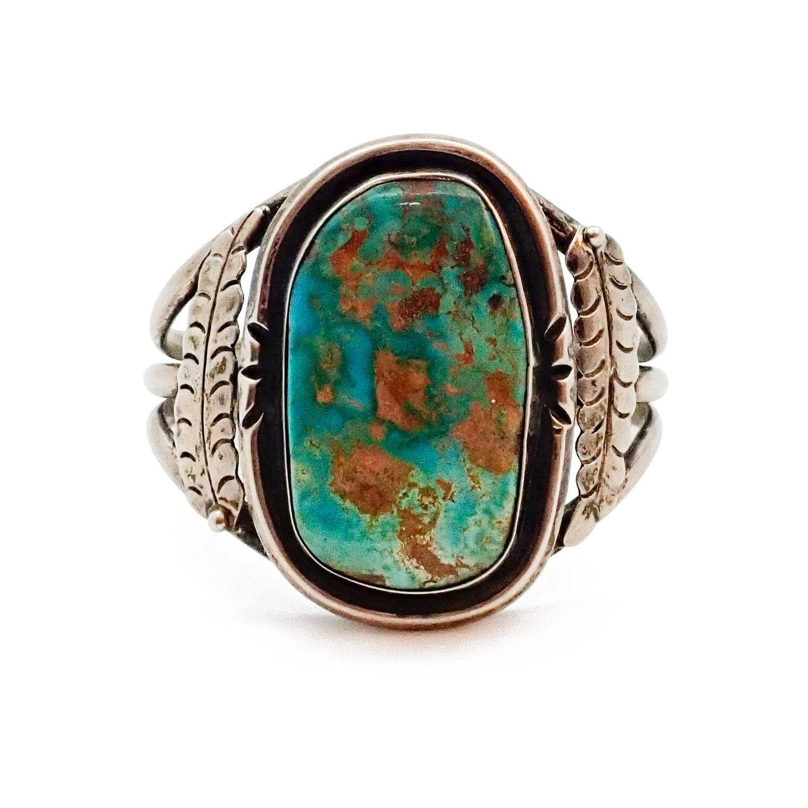Vintage Native American Navajo Nevada Turquoise Sterling Silver Cuff Bracelet