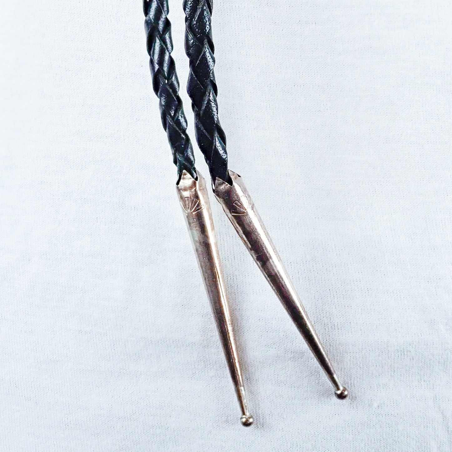 Native American Bear Claws Sleeping Beauty Turquoise & Coral Sterling Silver Sand Cast Bear Bolo Tie by E. SAM