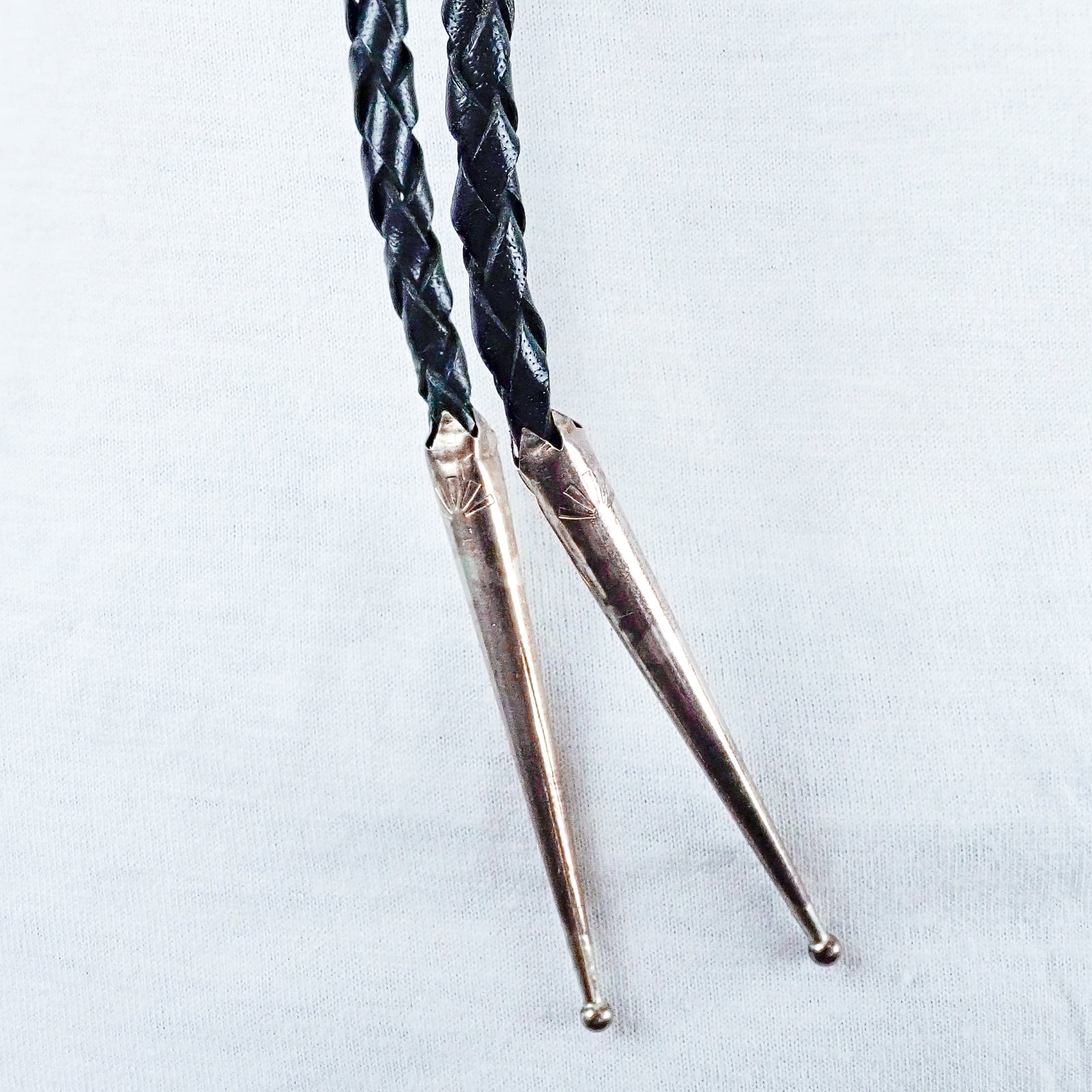 Native American Bear Claws Sleeping Beauty Turquoise & Coral Sterling Silver Sand Cast Bear Bolo Tie by E. SAM