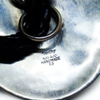 Native American Bear Claws Sleeping Beauty Turquoise & Coral Sterling Silver Sand Cast Bear Bolo Tie by E. SAM