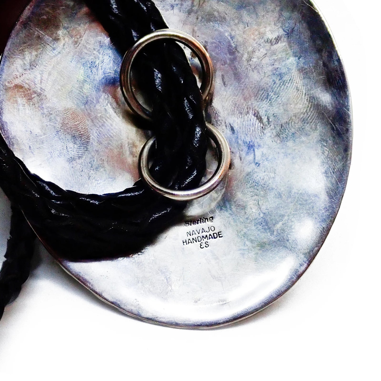 Native American Bear Claws Sleeping Beauty Turquoise & Coral Sterling Silver Sand Cast Bear Bolo Tie by E. SAM