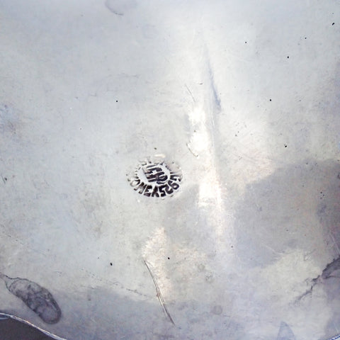 1950s TAXCO Sterling Silver Swirl Fern Motif Hinged Clamper Bracelet & Ring Set