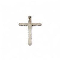 Large Native American Dark Green Turquoise Cluster Sterling Silver Cross Pendant by E.A.